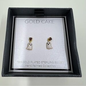 18 K gold plated ghost earrings with amazing design. Super small.